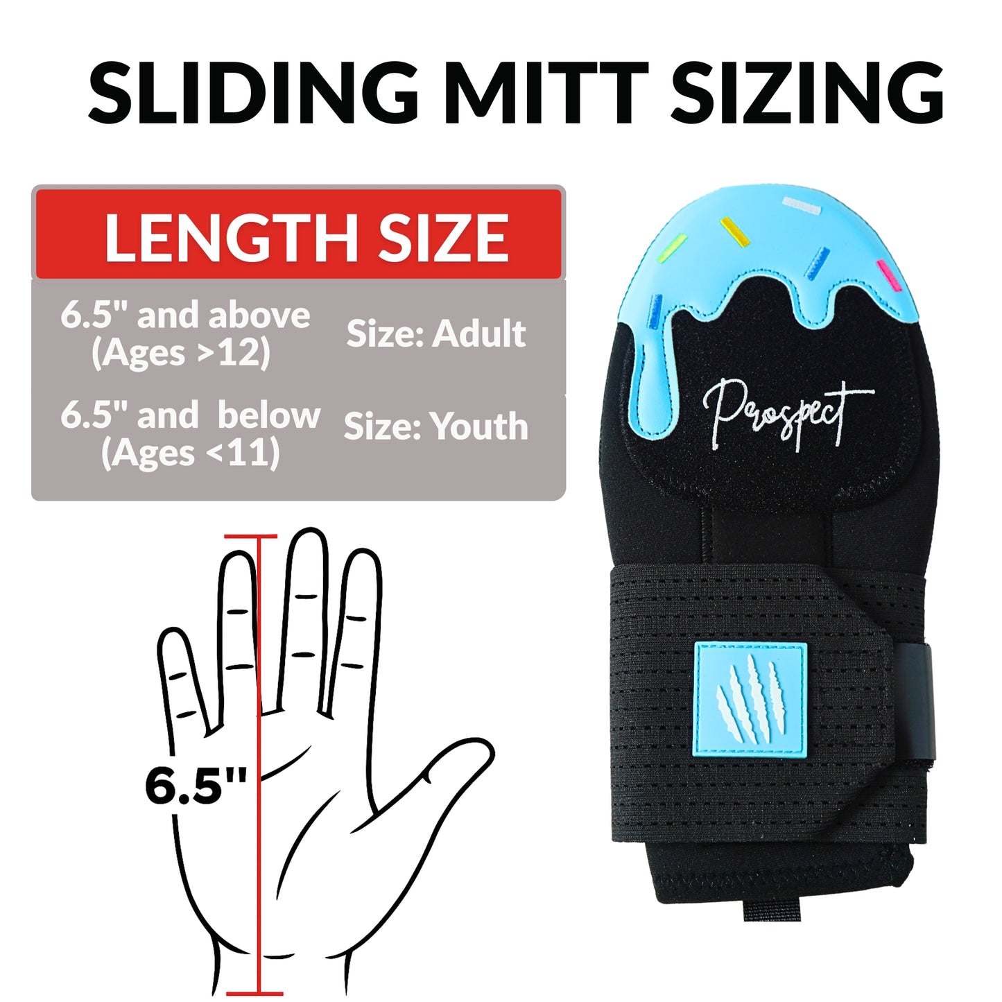Prospect Sports Baseball Sliding Mitt Blue Ice Cream