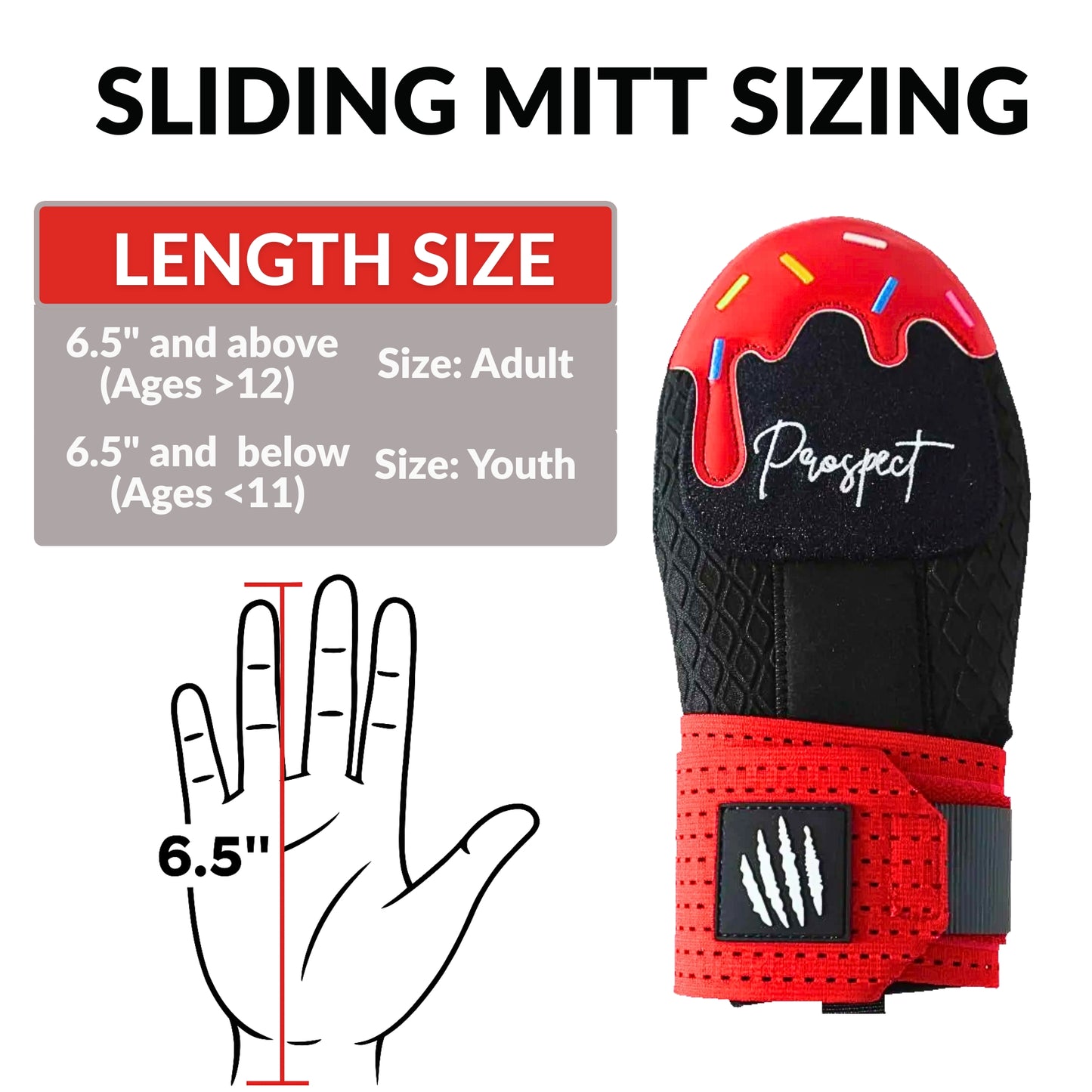 Prospect Sports Baseball Sliding Mitt Red Ice Cream
