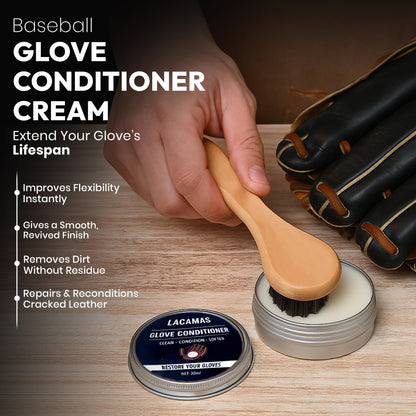 LaCamas Baseball Glove Conditioner – Restores, Softens & Protects Leather – Premium Conditioning Cream